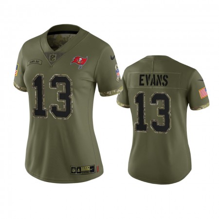 Nainen Tampa Bay Buccaneers NFL Pelipaita Mike Evans 13 Olive 2022 Salute To Service Limited